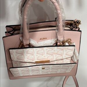 Aldo Blush and Cream Crossbody Bag